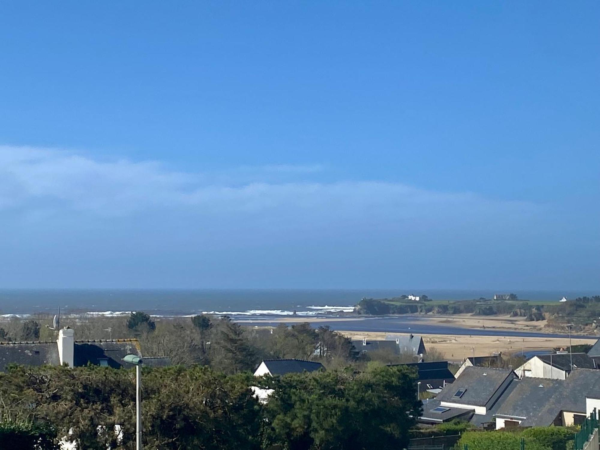 Studio Blue Horizon Vue Mer Guidel-Plage Exterior foto