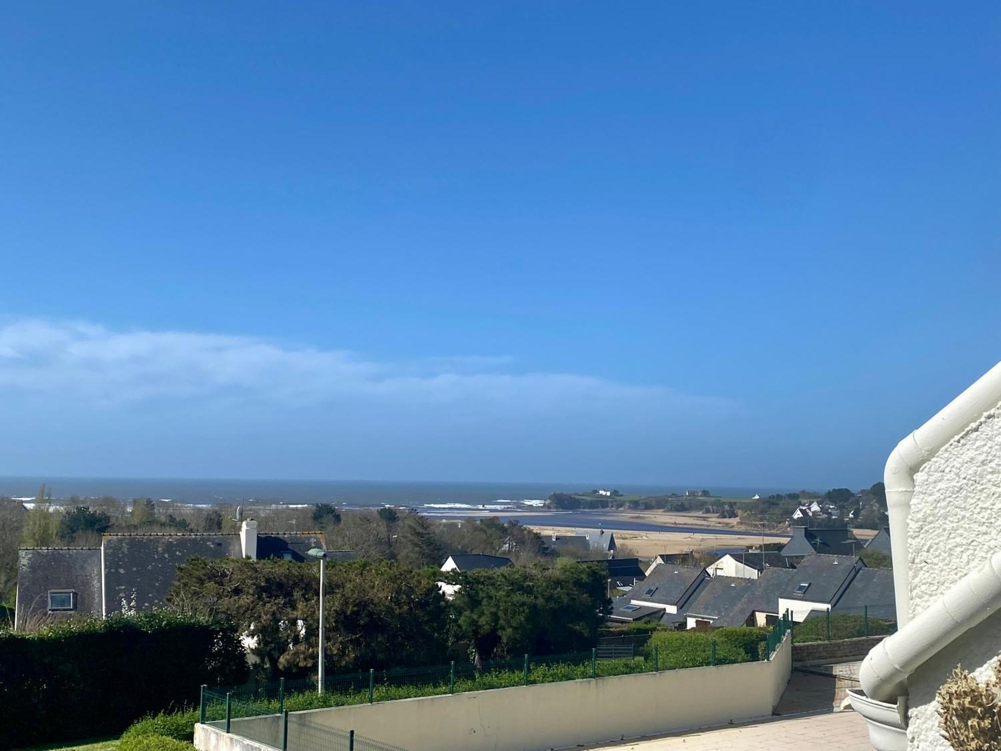Studio Blue Horizon Vue Mer Guidel-Plage Exterior foto