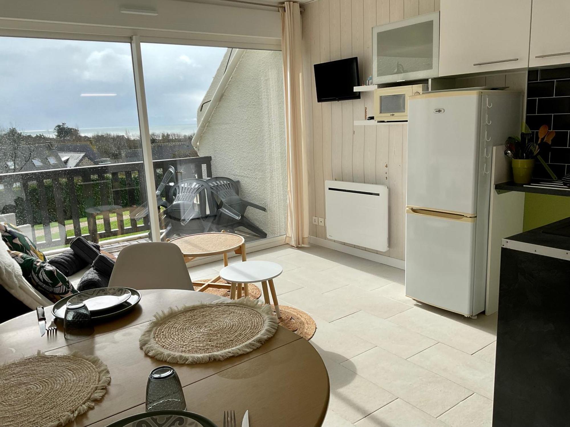 Studio Blue Horizon Vue Mer Guidel-Plage Exterior foto