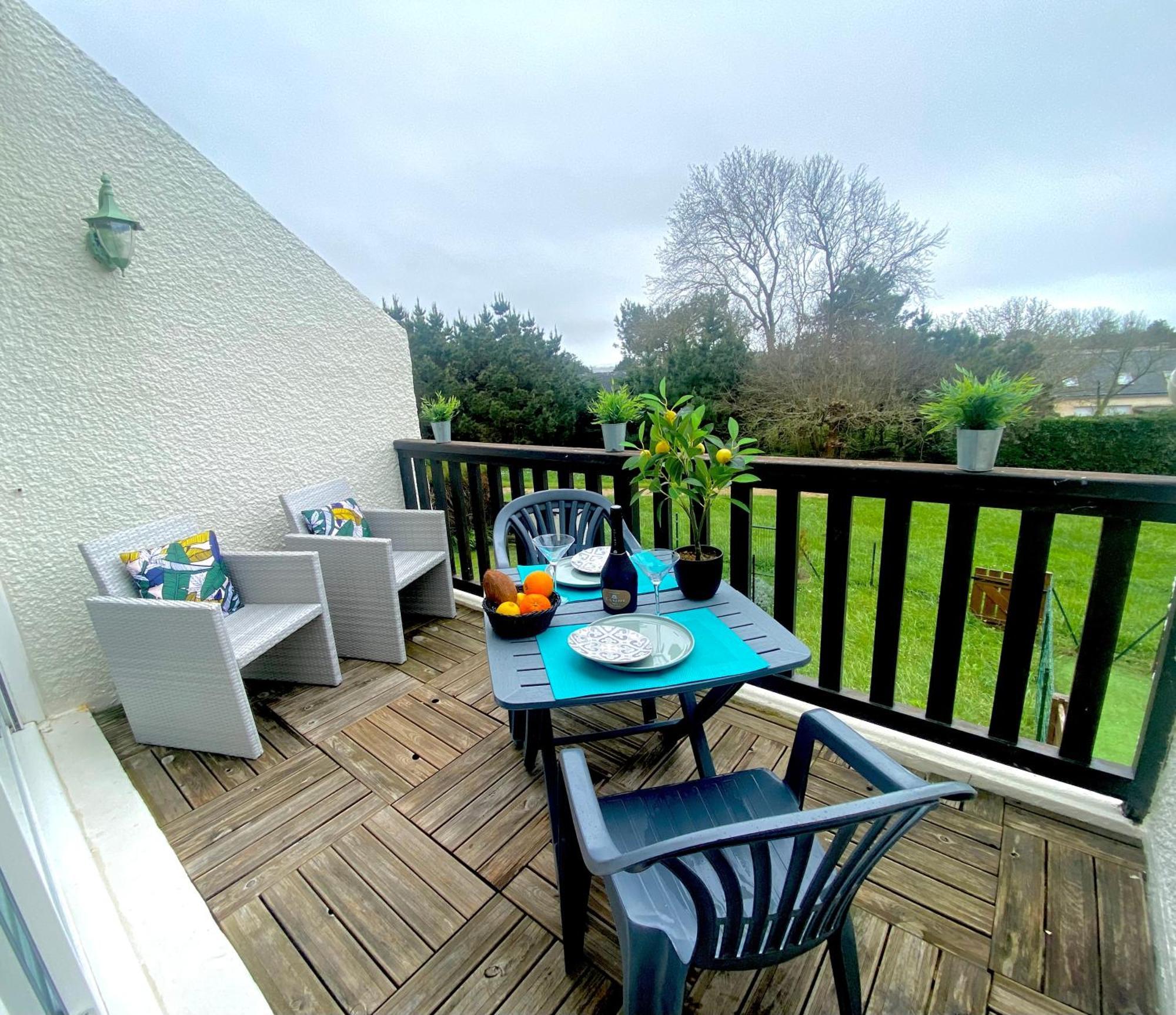 Studio Blue Horizon Vue Mer Guidel-Plage Exterior foto