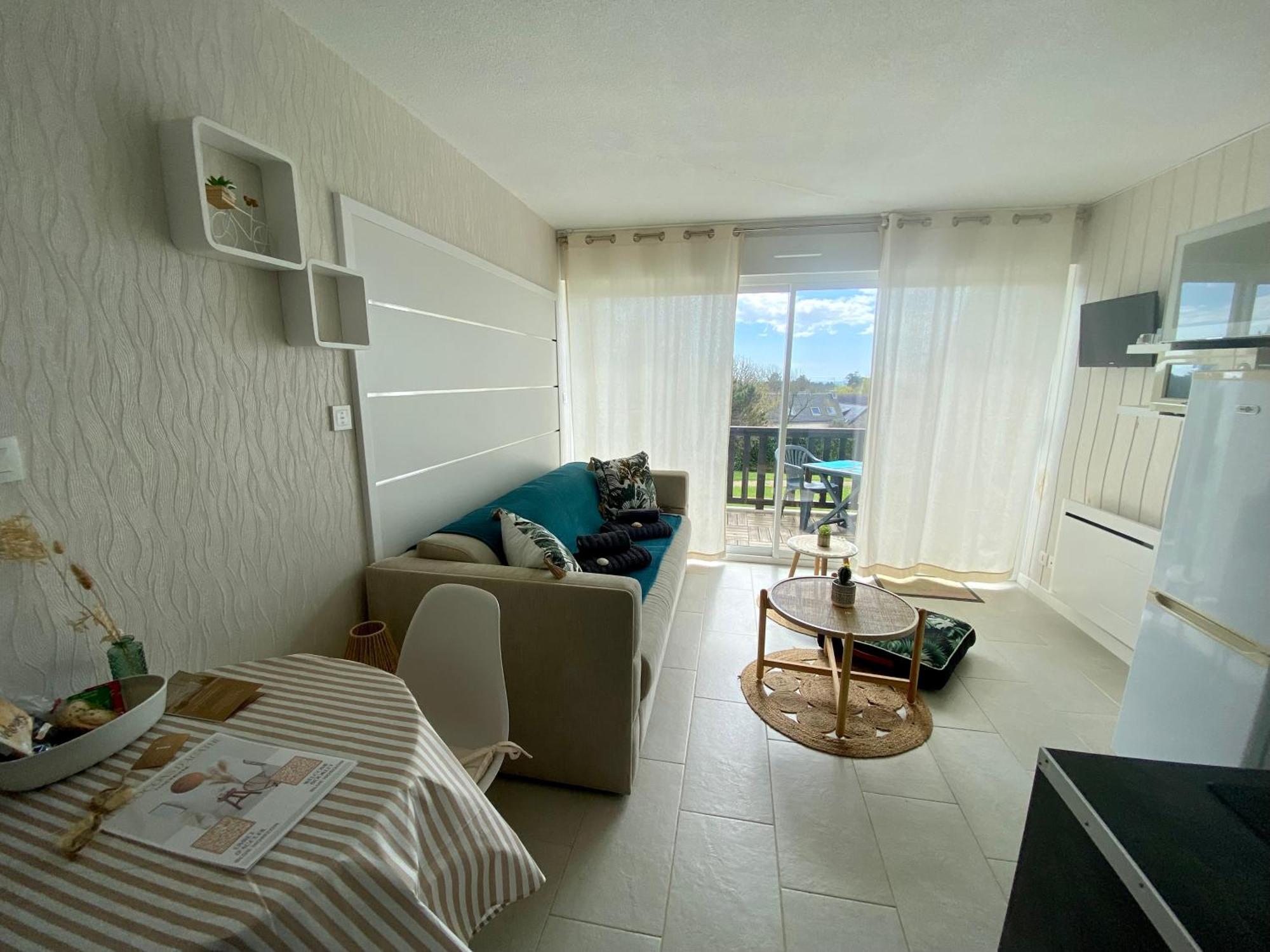 Studio Blue Horizon Vue Mer Guidel-Plage Exterior foto